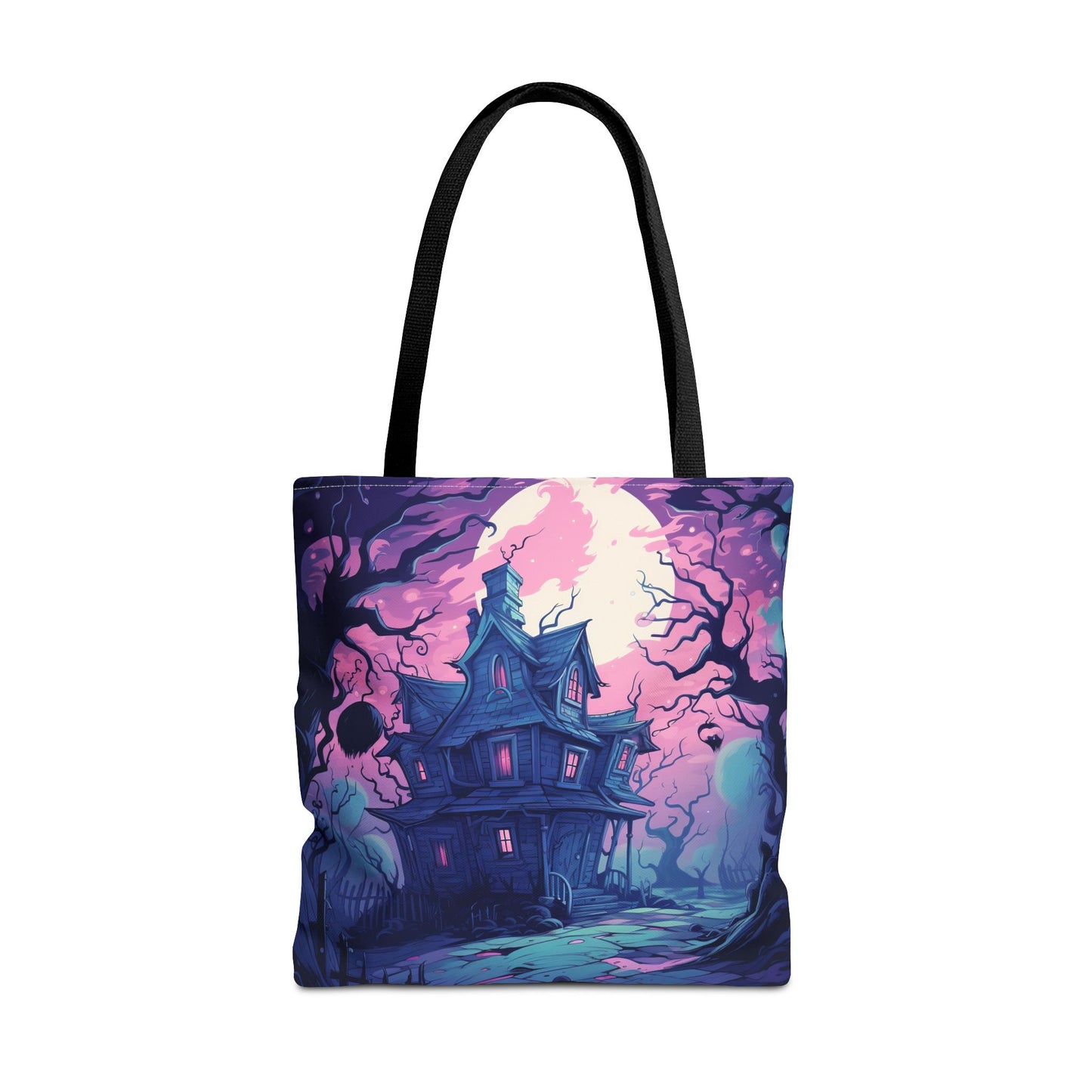Spooky Haunted House Tote Bag | Perfect for Halloween, Trick or Treating, Cozy Nights, Gift for Halloween Lovers