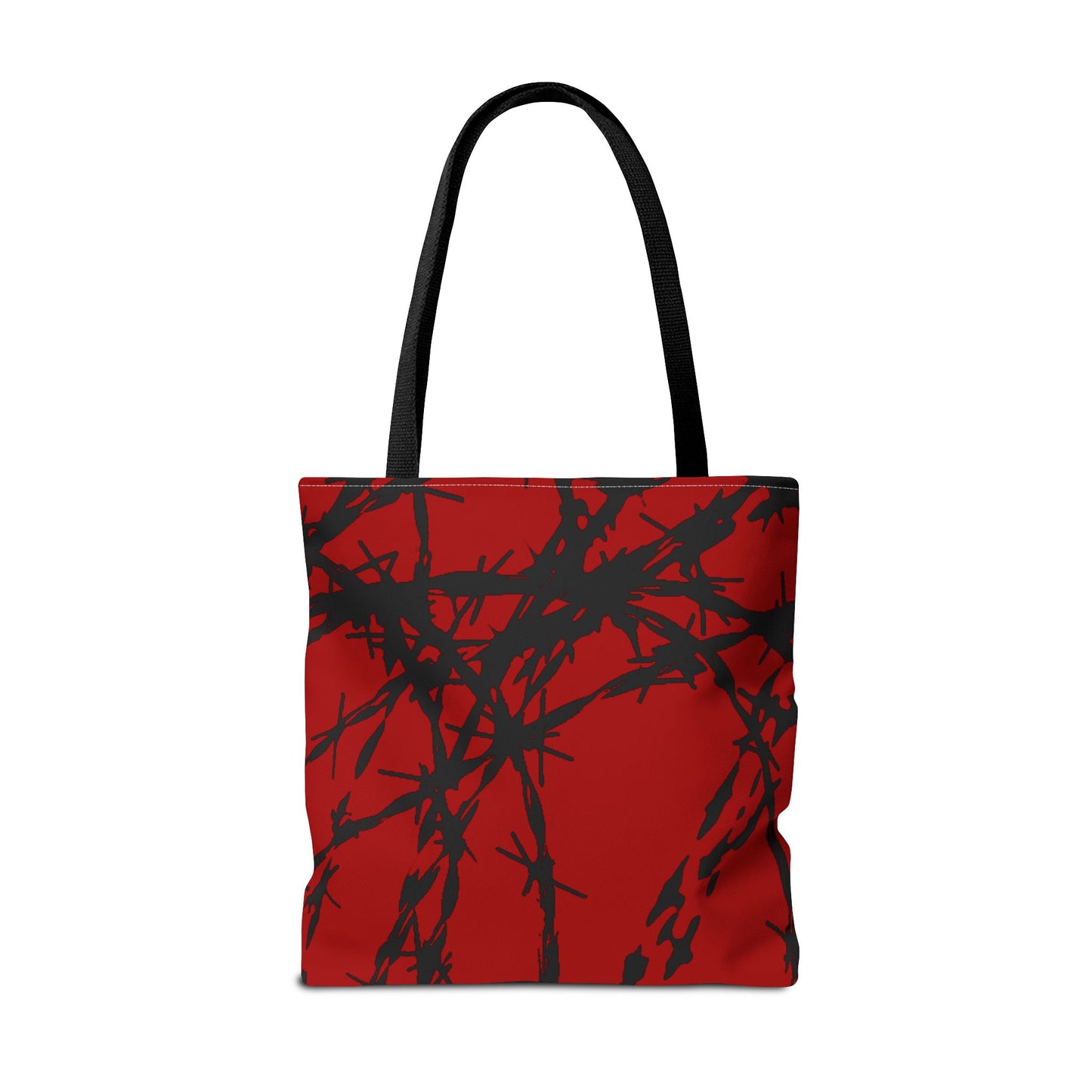 Unfiltered Chaos Red Barbed Wire Tote Bag | All Over Print Urban Grunge Streetwear Tote Bag