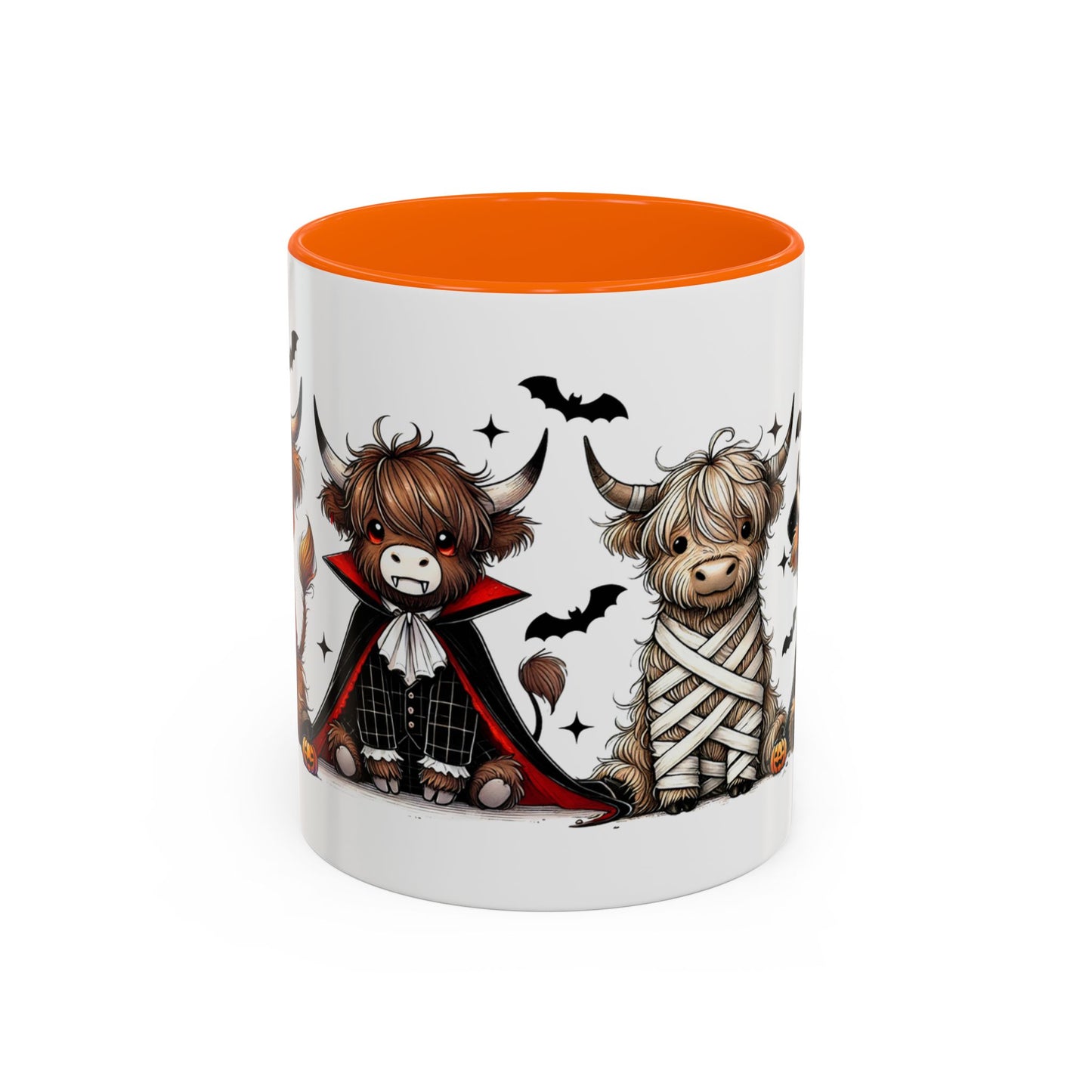 Halloween Highland Cow Coffee Mug, Cute Mug, Spooky Drinkware, Gifts for Cow Lovers, Fall Décor, Halloween Decor