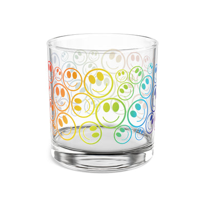 Colorful Smiley Face Rocks Glass, 10oz, Fun Drinkware, Happy Hour Gift, Vibrant Home Decor, Party Glasses