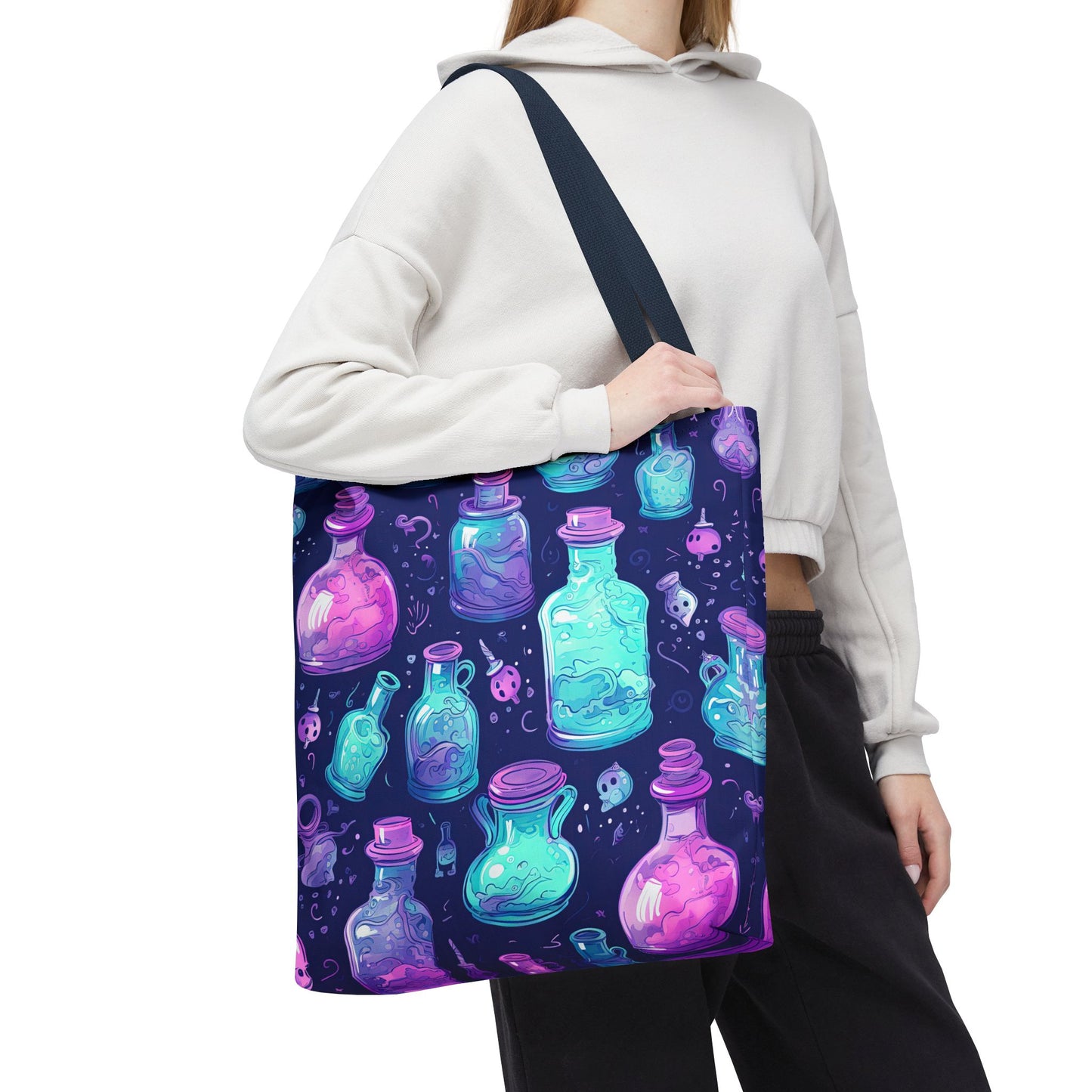 Magical Potion Tote Bag, Boho Style Bag, Colorful Canvas Shopper, Witchy Gift, Eco-Friendly Tote for Everyday Use
