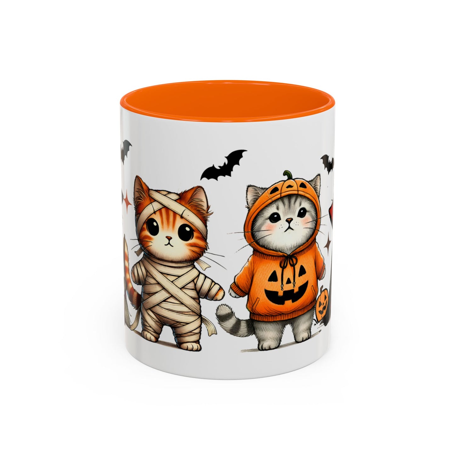 Halloween Cat Accent Coffee Mug, Cute Cat Mug, Spooky Coffee Cup, Gift for Cat Lovers, Seasonal Mug, Fall Decor