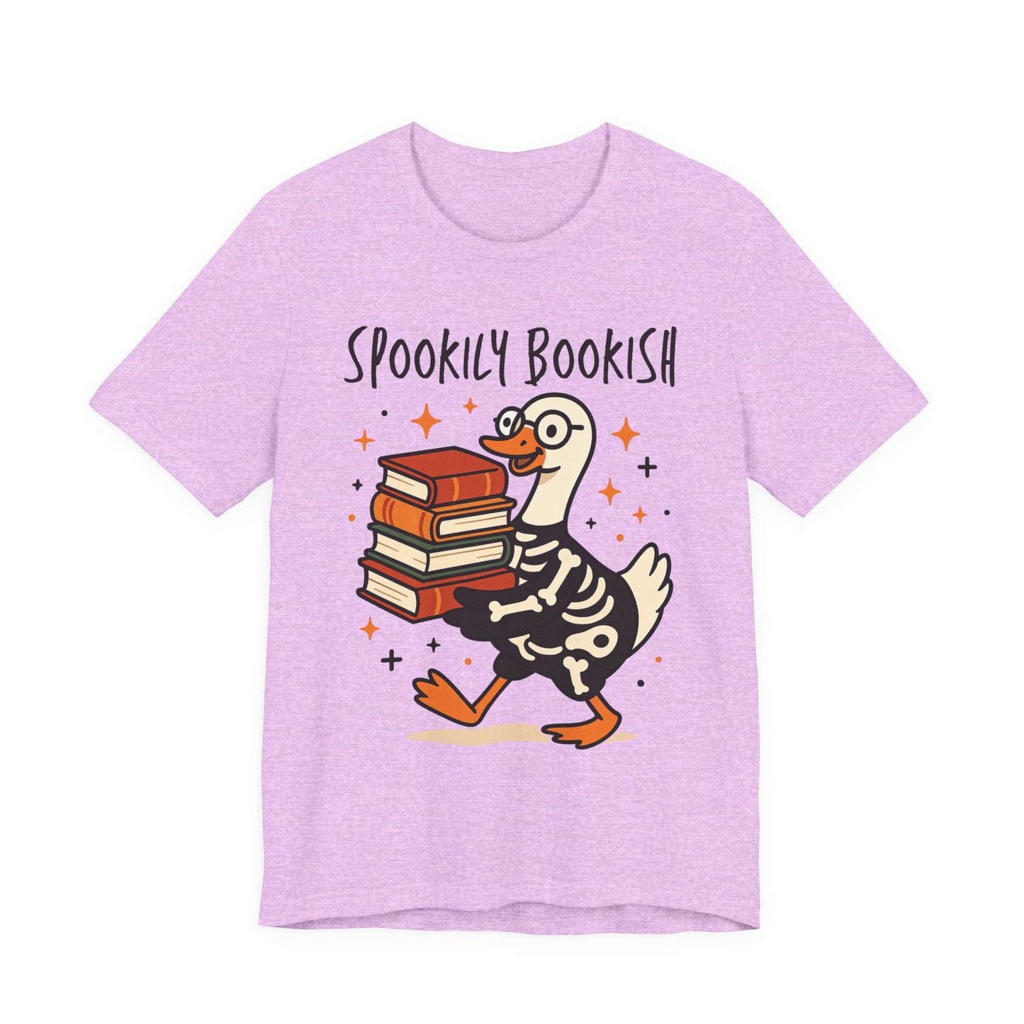 Spookily Bookish Tee, Perfect for Book Lovers, Great Gift for Halloween, Tees for Casual Wear, Quirky Duck Design