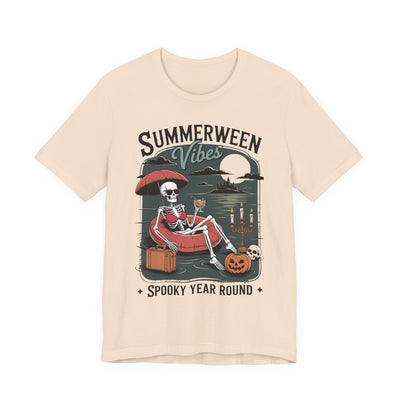 Spooky Summer Vibes Tee - Unisex Jersey Short Sleeve T-Shirt, Halloween Shirt, Summer Fan Gear, Casual Tee for All Occasions
