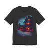 Spooky Halloween Haunted House Tee, Unisex Short Sleeve Shirt, Haunted House Graphic T-Shirt, Halloween Costume Top, Fall Festival Attire