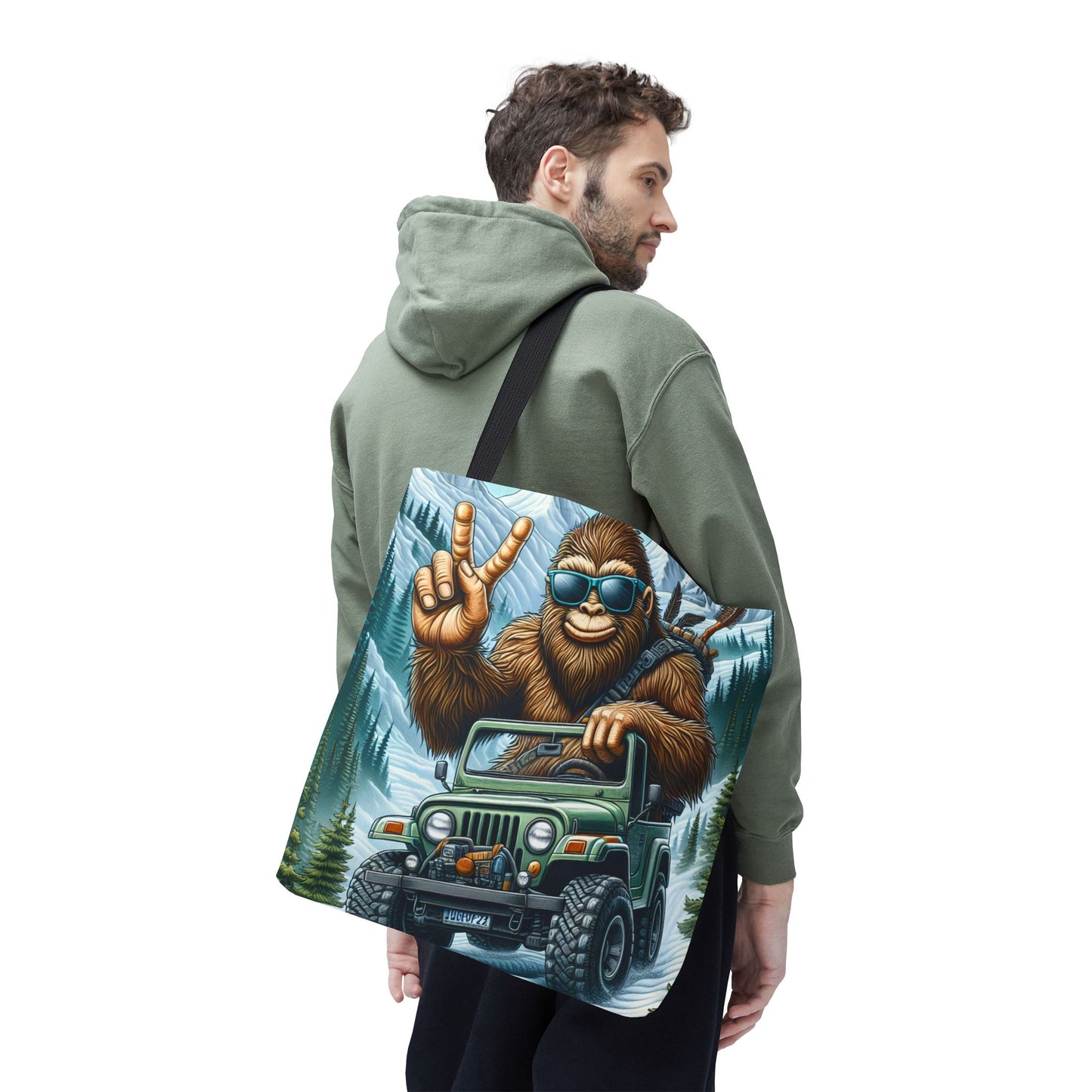 Sasquatch Adventure Tote Bag, Funny Outdoor Enthusiast Gift, Outdoor Lovers Bag, Quirky Shopping Tote, Camping Accessory