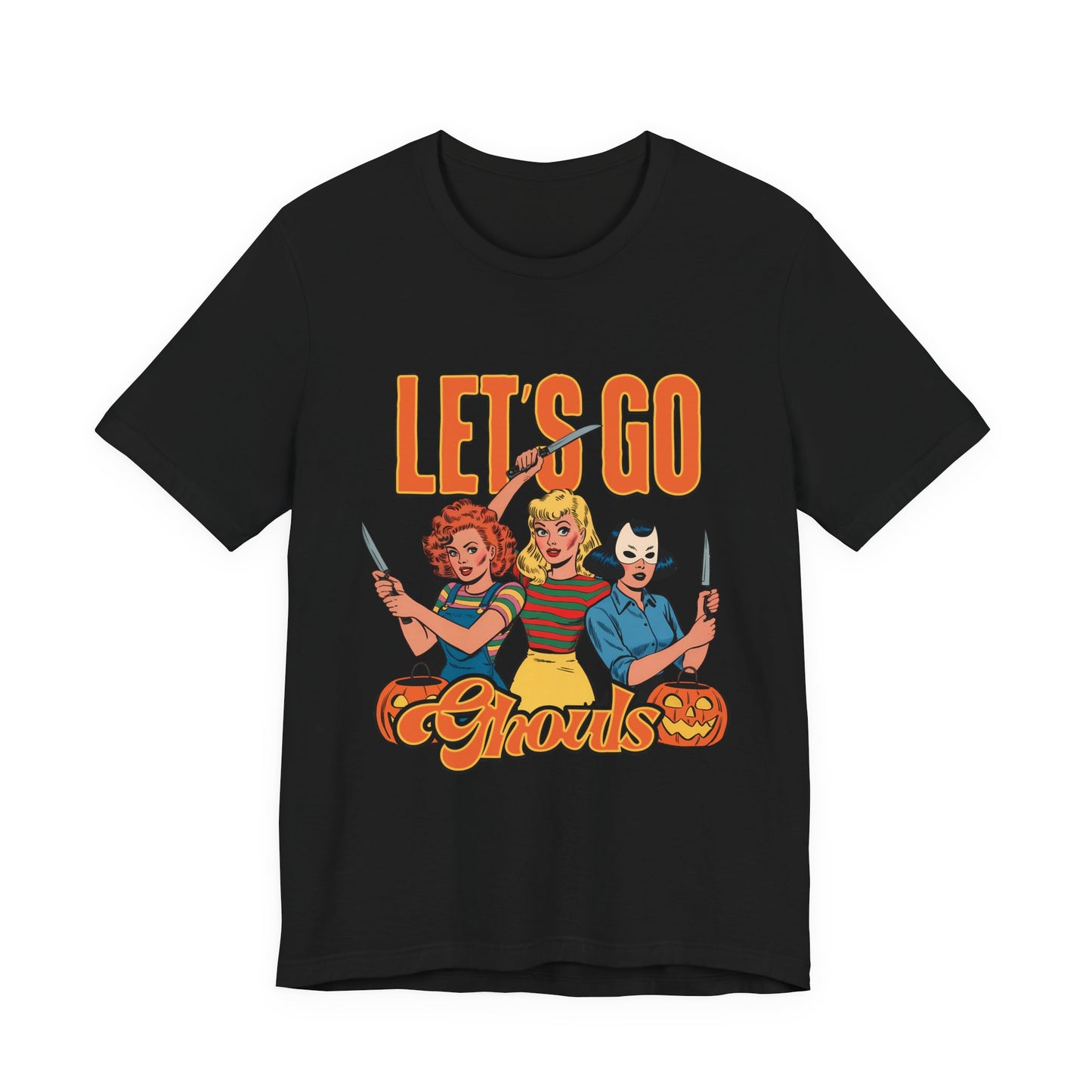Let's Go Ghouls Halloween Graphic Tee, Unisex Jersey Short Sleeve T-Shirt, Let’s Go Ghouls, Spooky Shirt, Autumn Apparel, Costume Party Top