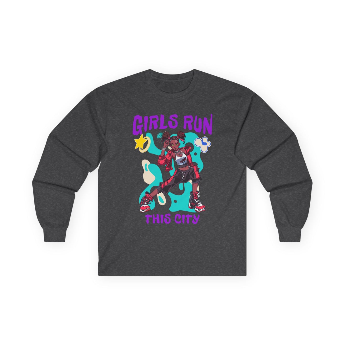 Girls Run This City Long Sleeve Tee | Empowering Urban Skate Style Streetwear