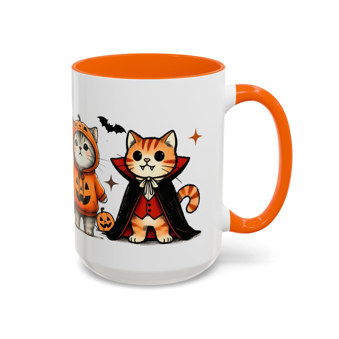 Halloween Cat Accent Coffee Mug, Cute Cat Mug, Spooky Coffee Cup, Gift for Cat Lovers, Seasonal Mug, Fall Decor