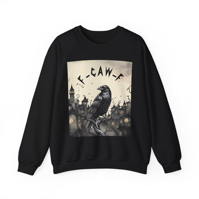 Gothic Raven F-CAW-F Crow Sweatshirt, Cozy Fall Apparel, Unisex Crewneck, Halloween Gift, Dark Aesthetic Clothing