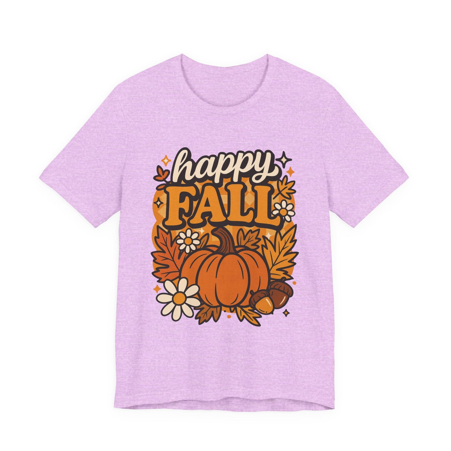 Happy Fall Pumpkin Graphic Tee | Unisex Short Sleeve T-Shirt, Autumn Tee, Seasonal Apparel, Thanksgiving Gift, Cozy Fall Vibes, Graphic Tee, Pumpkin Shirt