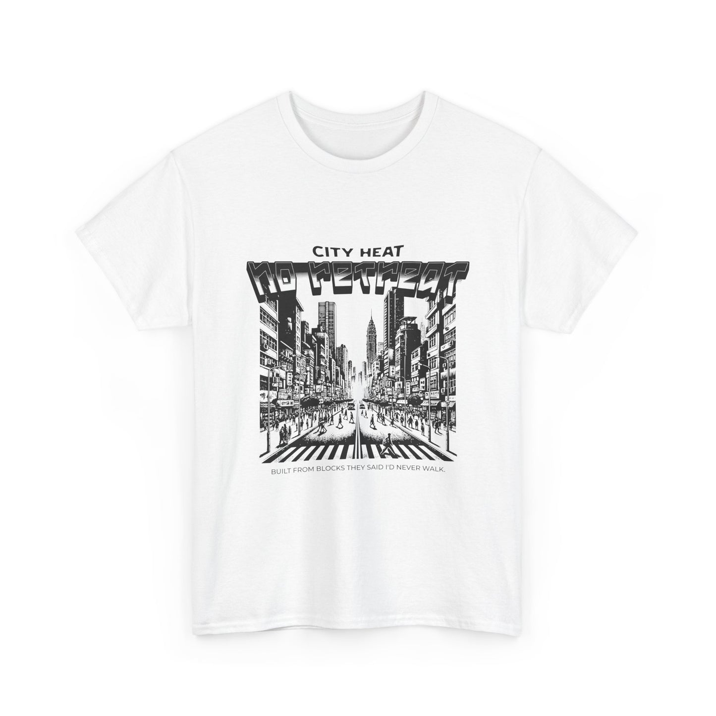 City Heat Graphic Tee | Black & White Urban Skyline T-Shirt