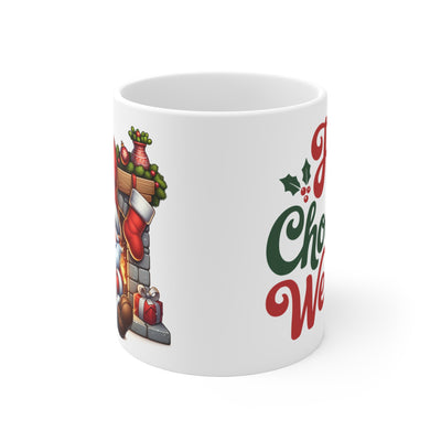 Festive Santa Mug  11oz Christmas Mug  - Holiday Cheer Coffee Cup, Hot Chocolate Weather