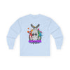 Gangster Graphic Streetwear Long Sleeve Tee | Color Splash Ski Mask with Crossed Guns Shirt