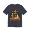 Autumn Campfire Halloween Ghost & Skeleton Tee, Unisex Halloween Shirt, Party T-Shirt, Spooky Season Apparel, Fall Festive Top, Ghoulish Graphic Tee