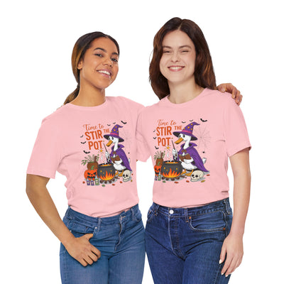 Time to Stir the Pot Halloween Goose Unisex T-Shirt, Seasonal Tee, Gift for Halloween Lovers, Unisex Apparel, Perfect for Parties, Witchcraft Design