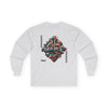 "Never Give Up" Geometric Graphic Long Sleeve Tee | Motivational Abstract Art Unisex T-Shirt
