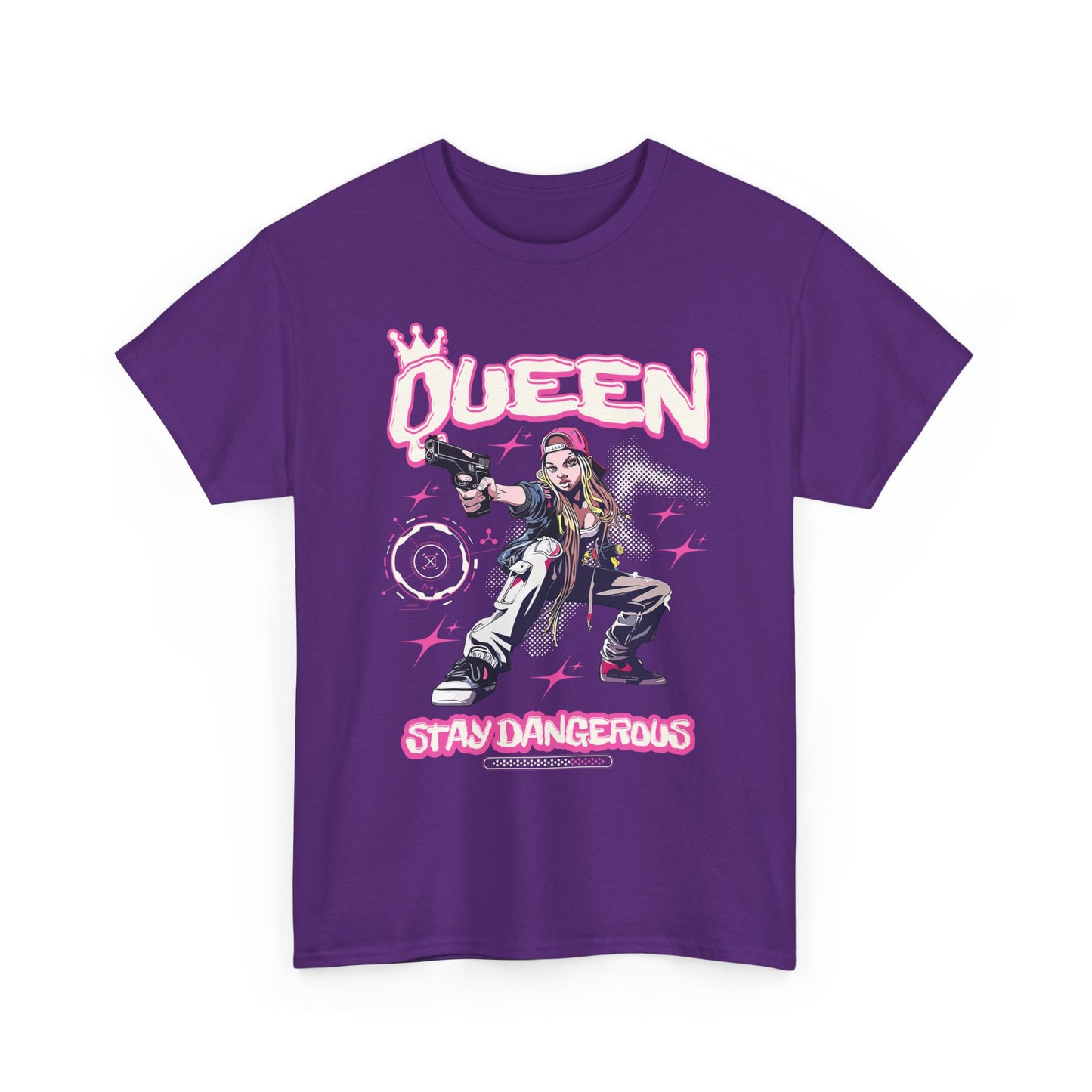 Queen "Stay Dangerous" Graphic Tee | Edgy Anime Streetwear T-Shirt for Gangster Women