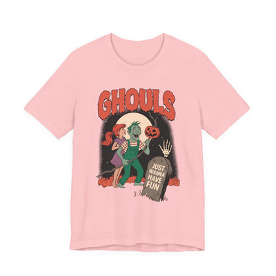 Halloween Fun Unisex Tee with Ghouls Graphic, Perfect for Parties, Festivals, Gifts, Spooky Season, Everyday Wear