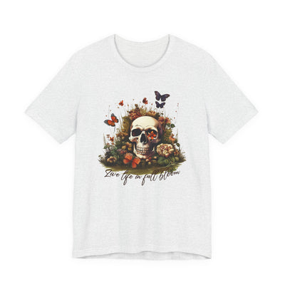 Skull and Nature Graphic Tee | Unisex Short Sleeve T-Shirt, Edgy Casual Wear, Perfect for Halloween, Gift for Nature Lovers, Boho Style Top
