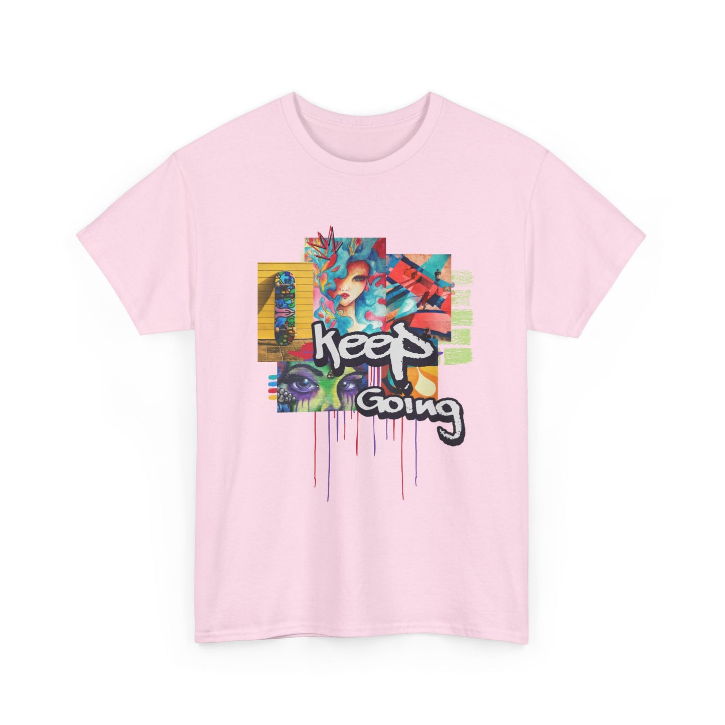 "Keep Going" Streetwear Art Collage Unisex Tee | Streetwear T-Shirt, Urban Clothing