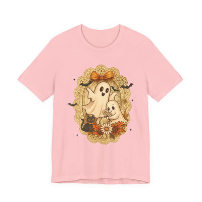 Cute Ghosts Vintage Framed Graphic Tee | Unisex Short Sleeve T-Shirt, Halloween Gift, Unisex Shirt, Fall Aesthetic Top, Cozy Halloween Vibe, Spooky Season T-Shirt