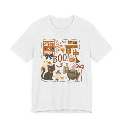 Halloween Cat "Boo" Graphic Tee | Unisex Short Sleeve T-Shirt, Sweet & Spooky, Halloween Costume, Gift for Cat Lovers, Fall Fashion, Halloween Party