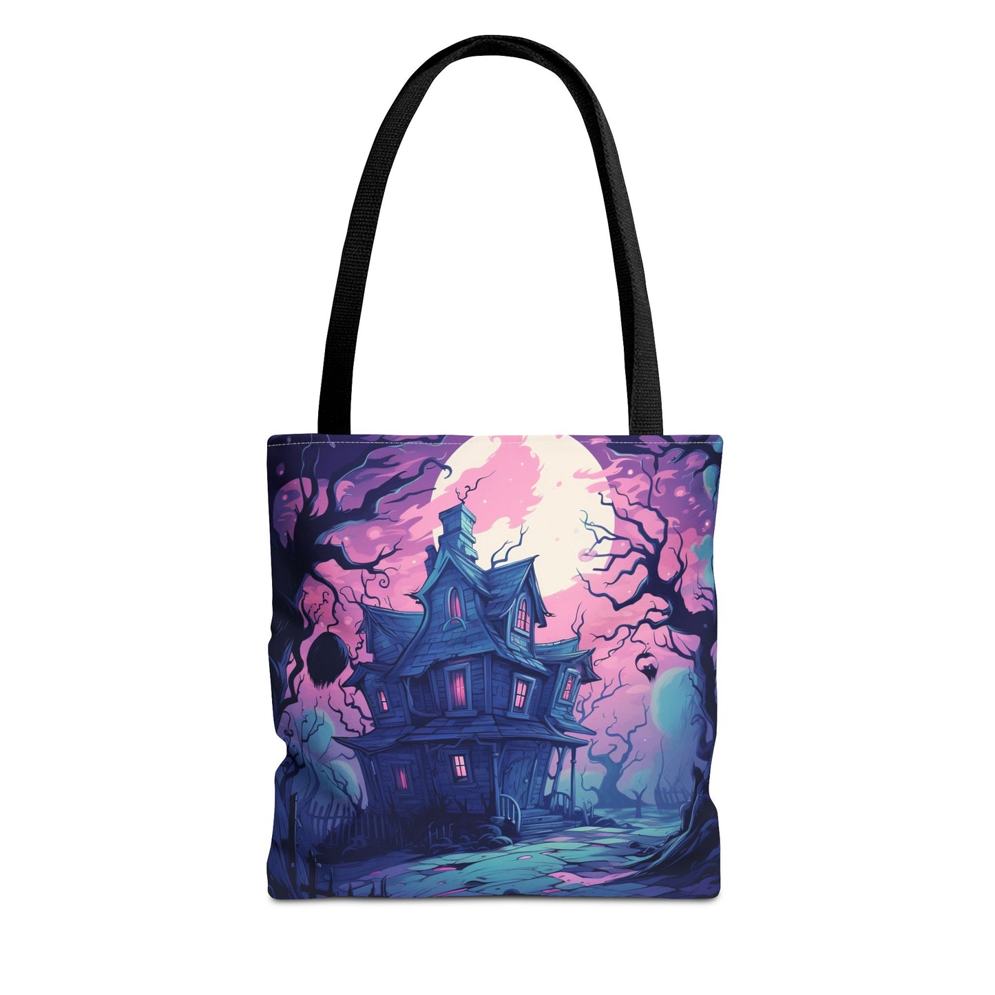 Spooky Haunted House Tote Bag | Perfect for Halloween, Trick or Treating, Cozy Nights, Gift for Halloween Lovers