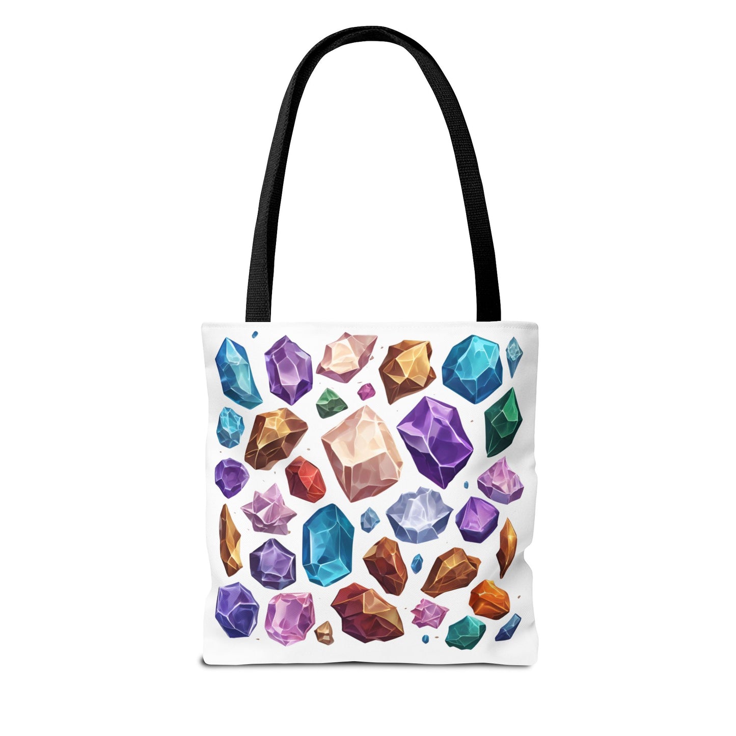 "What's in this thing, rocks?" Sarcastic Colorful Crystal Gemstone Tote Bag With Assorted Handle Colors
