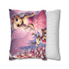 Fairy Princess & Reindeer Christmas Pillowcase | Holiday Decorative Throw Pillow Cover COVER ONLY