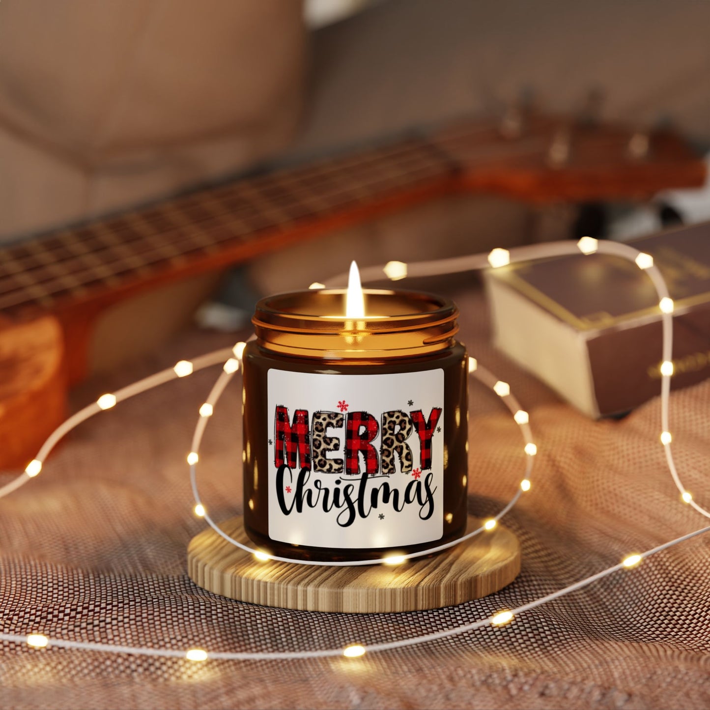 Merry Christmas Girly Christmas Soy Wax Amber Jar Christmas Candle | Christmas Variety Scented Candle, Four Different Scents To Choose