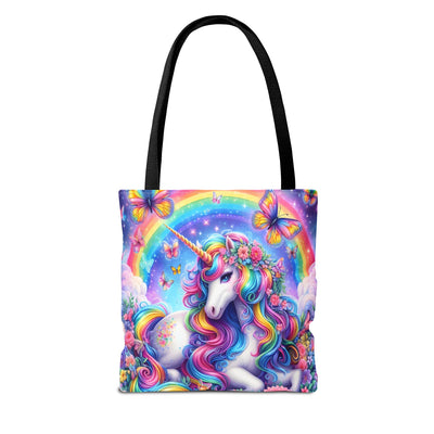 Whimsical Unicorn Tote Bag, Colorful Rainbow Shopping Bag, Gift for Unicorn Lovers, Cute Market Tote