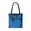 Sparkles & Scars Blue Graffiti Tote | All Over Print Urban Grunge Streetwear Tote Bag