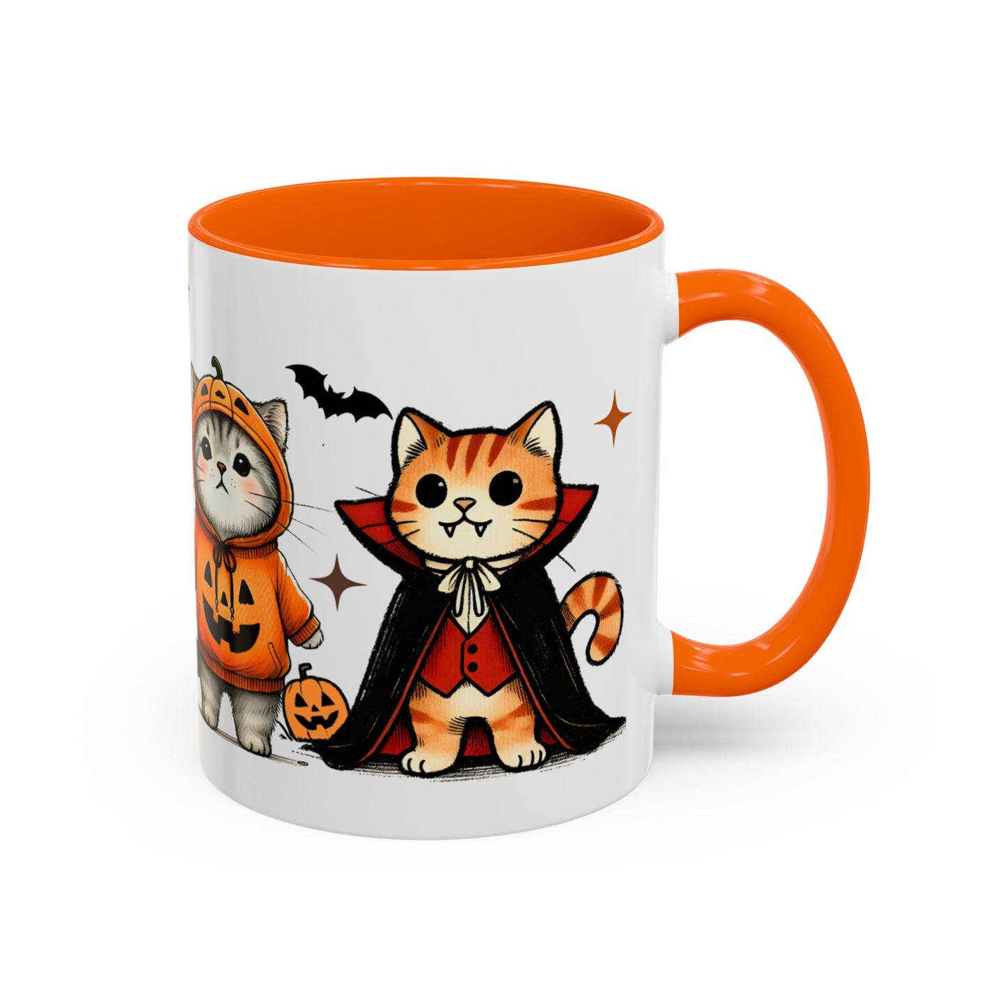 Halloween Cat Accent Coffee Mug, Cute Cat Mug, Spooky Coffee Cup, Gift for Cat Lovers, Seasonal Mug, Fall Decor