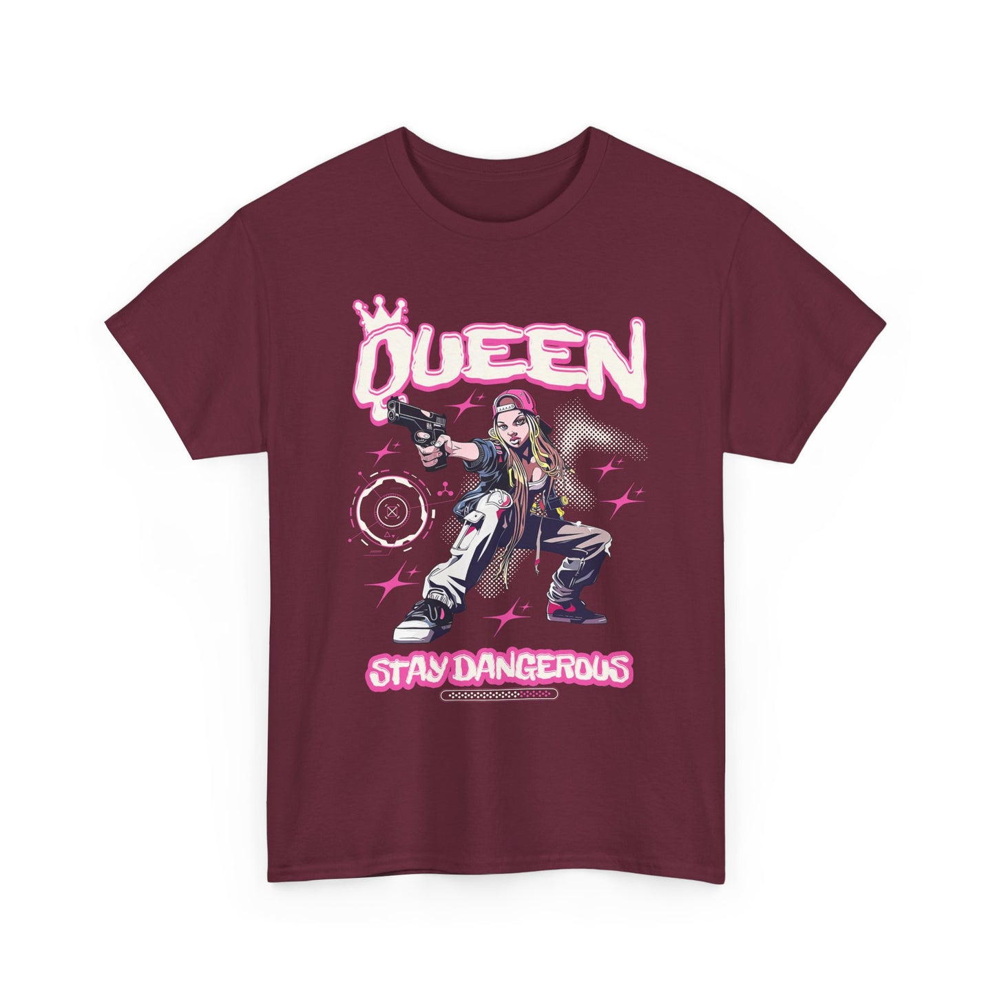 Queen "Stay Dangerous" Graphic Tee | Edgy Anime Streetwear T-Shirt for Gangster Women