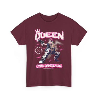 Queen "Stay Dangerous" Graphic Tee | Edgy Anime Streetwear T-Shirt for Gangster Women