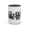 Halloween Cat Accent Coffee Mug, Cute Skeleton Cats Mug, Spooky Gifts, Black Cat Mug for Halloween, Witchy Home Decor