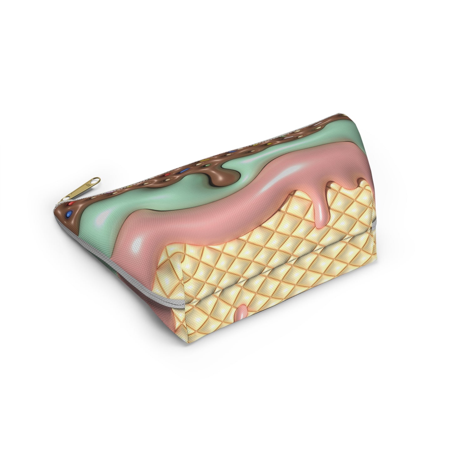 Melted Ice Cream Accessory Pouch - Fun Makeup Bag, Travel Organizer, Gift for Ice Cream Lovers, Birthday Party Favor, Summer Essentials