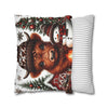 Christmas Highland Cow & Snowman Christmas Pillowcase | Holiday Decorative Throw Pillow Cover COVER ONLY