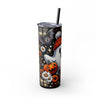 Halloween Ghost 20oz Skinny Tumbler With Straw, Spooky Sip Cup, Fall Beverage Flask, Pumpkin Drinkware, Office & Party Essentials