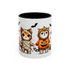 Halloween Cat Accent Coffee Mug, Cute Cat Mug, Spooky Coffee Cup, Gift for Cat Lovers, Seasonal Mug, Fall Decor