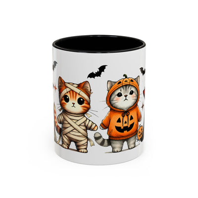 Halloween Cat Accent Coffee Mug, Cute Cat Mug, Spooky Coffee Cup, Gift for Cat Lovers, Seasonal Mug, Fall Decor