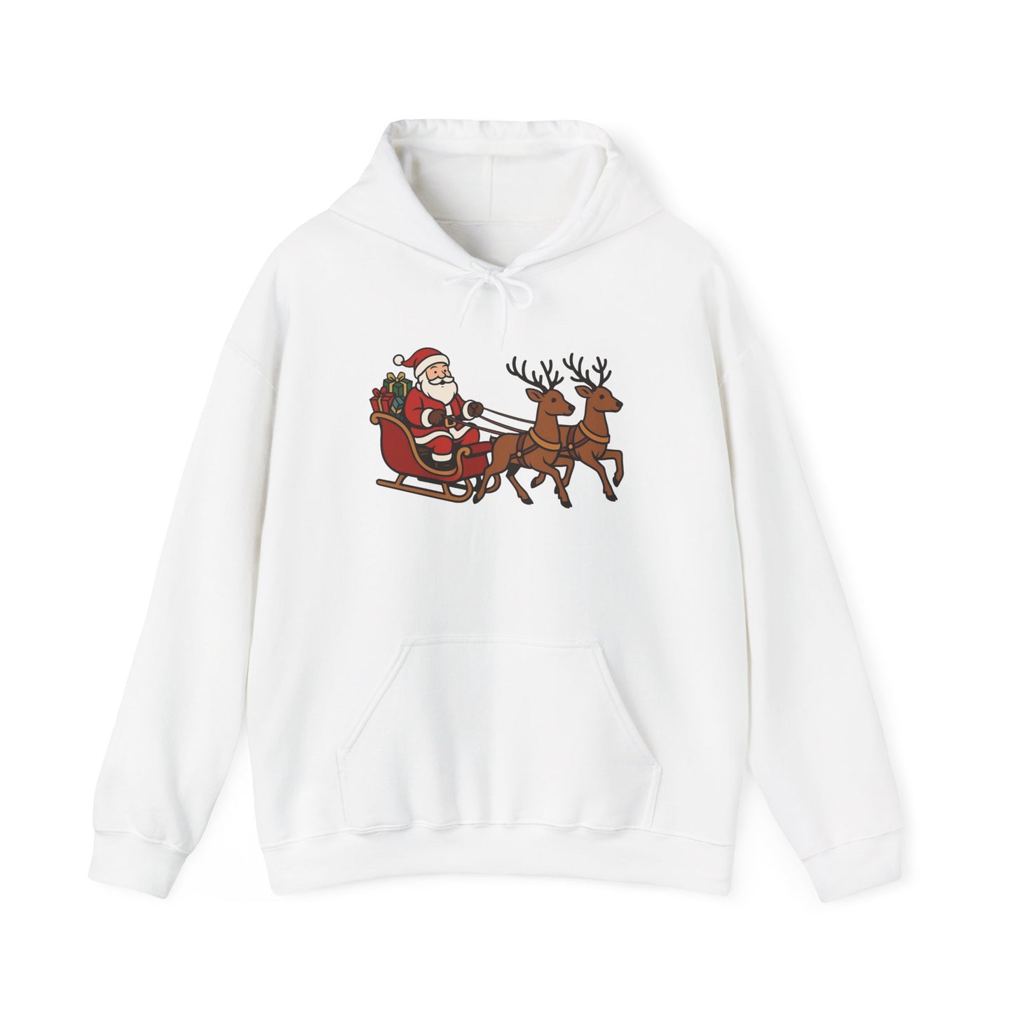 Santa Sleigh Hoodie | Christmas Festive Holiday Hooded Sweatshirt