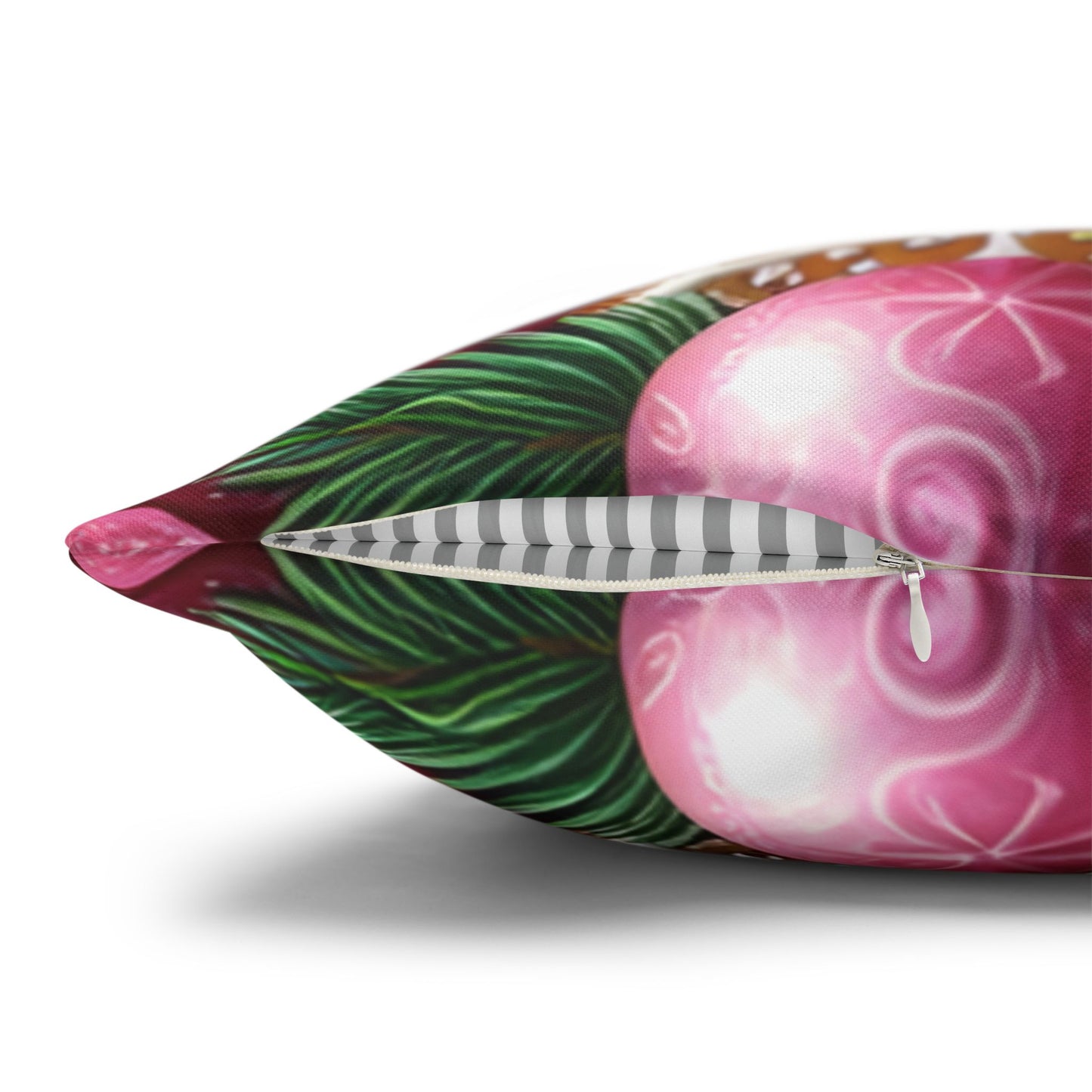 Candy Cane Cocoa Holiday Christmas Pillowcase | Holiday Decorative Throw Pillow Cover COVER ONLY