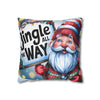"Jingle All the Way" Santa Christmas Pillowcase | Holiday Decorative Throw Pillow Cover COVER ONLY