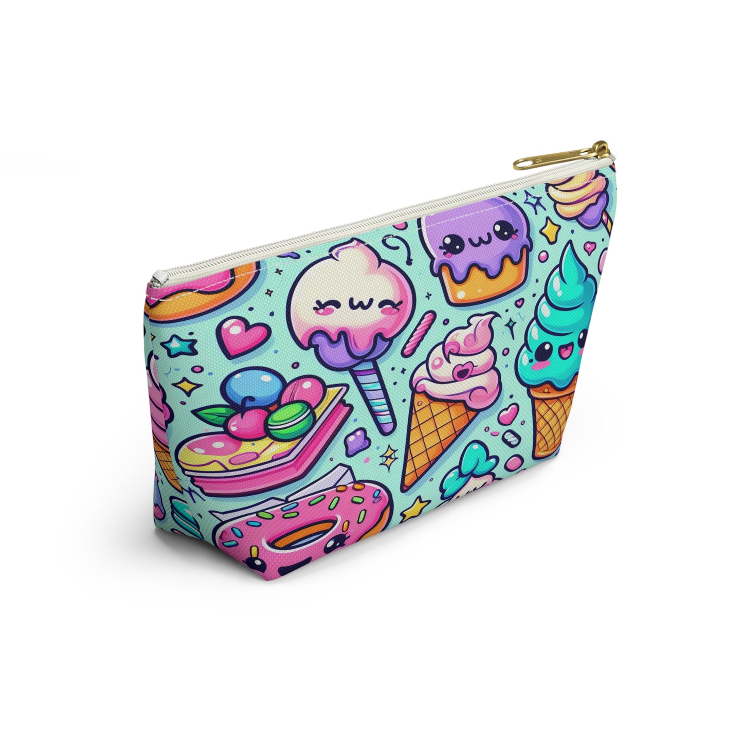 Cute Ice Cream Accessory Pouch - Sweet Treats Makeup Bag, Fun Gift for Snack Lovers, Summer Vibes, Travel Organizer, Birthday Present