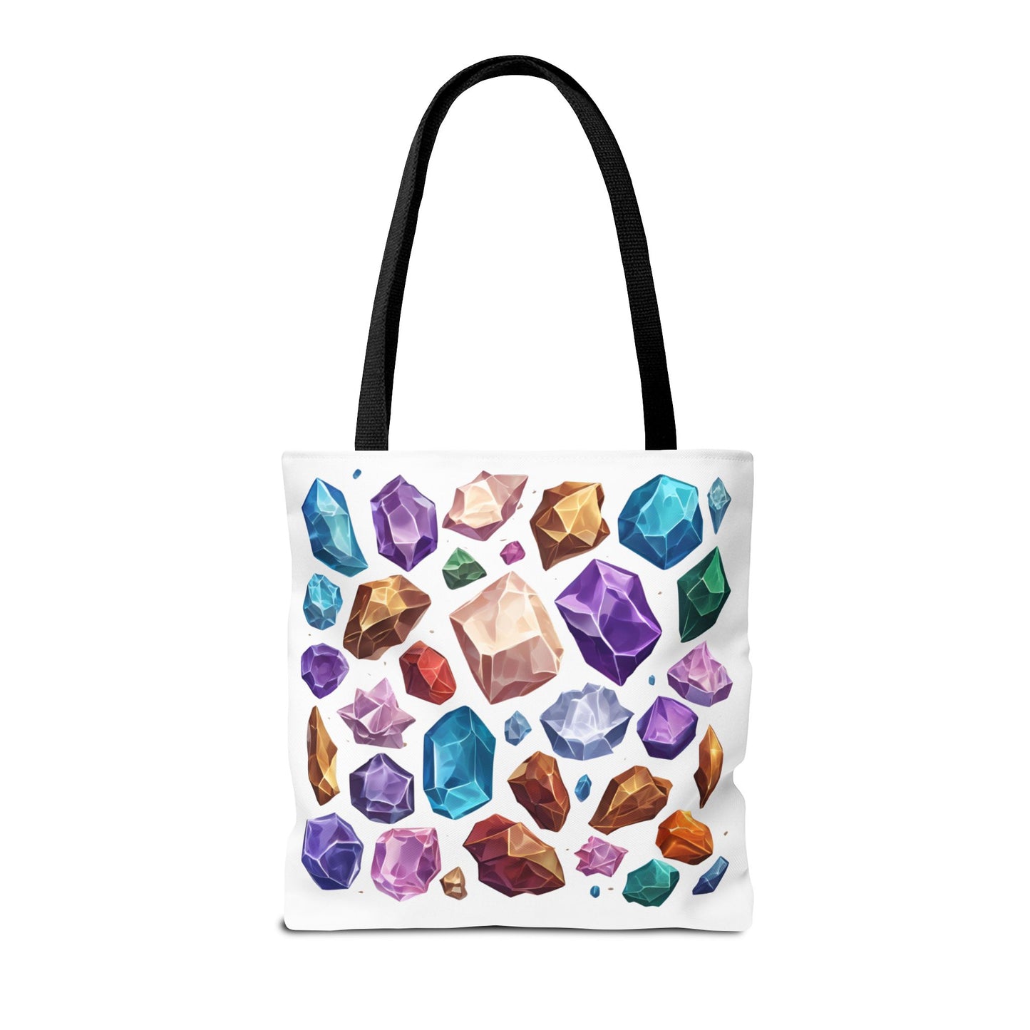 "What's in this thing, rocks?" Sarcastic Colorful Crystal Gemstone Tote Bag With Assorted Handle Colors