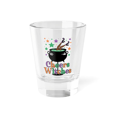 Spooky Cheers Witches 1.5oz Shot Glass, Halloween Party Favor, Witchcraft Drinkware, Fun Gift for Witches, Celebrate with Style