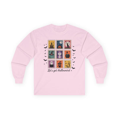 Halloween Stamps Long Sleeve Tee, Spooky Shirt, Fall Fashion, Unisex Ghost Tee, Halloween Costume, Halloween Party Shirt, Autumn Apparel