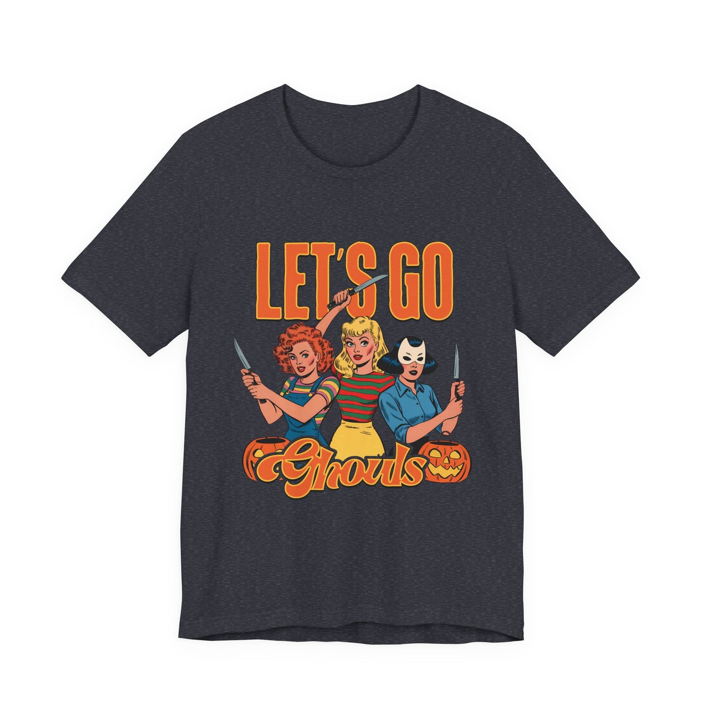 Let's Go Ghouls Halloween Graphic Tee, Unisex Jersey Short Sleeve T-Shirt, Let’s Go Ghouls, Spooky Shirt, Autumn Apparel, Costume Party Top